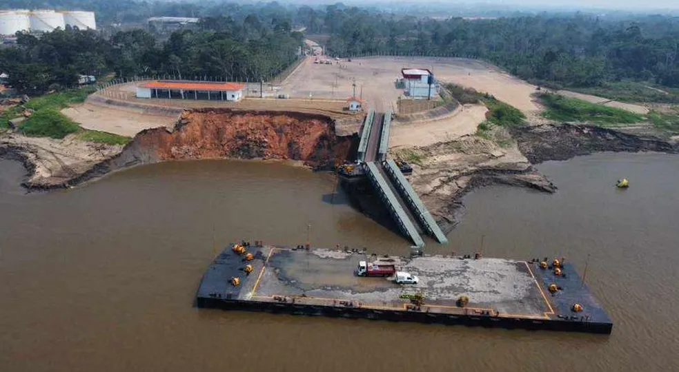 Estrutura do Porto de Itacoatiara é interditado após desabamento