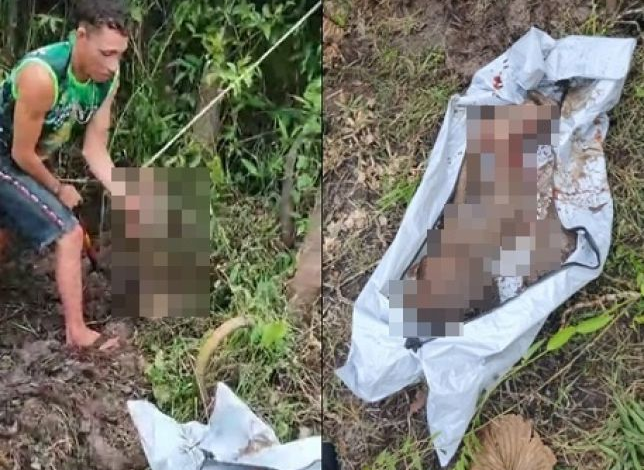 Imagens Fortes: O corpo de um homem esquartejado foi encontrado em uma área de mata, veja fotos e vídeo.