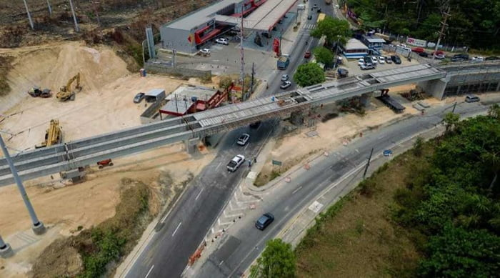 Viaduto Márcio Souza está em fase de conclusão e deverá ser entregue até o dia 20 de outubro