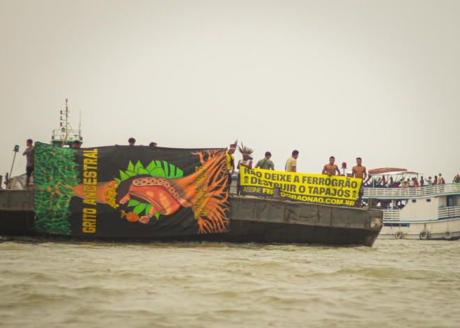 Protesto dos povos indígenas contra a ferrogrão paralisa tráfego no rio tapajós por cerca de 6 horas